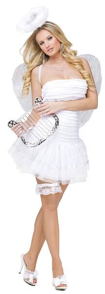 Front. Fun World - White Angelic Heaven on Earth Women Adult Halloween Costume - US Size 10-14 - White.