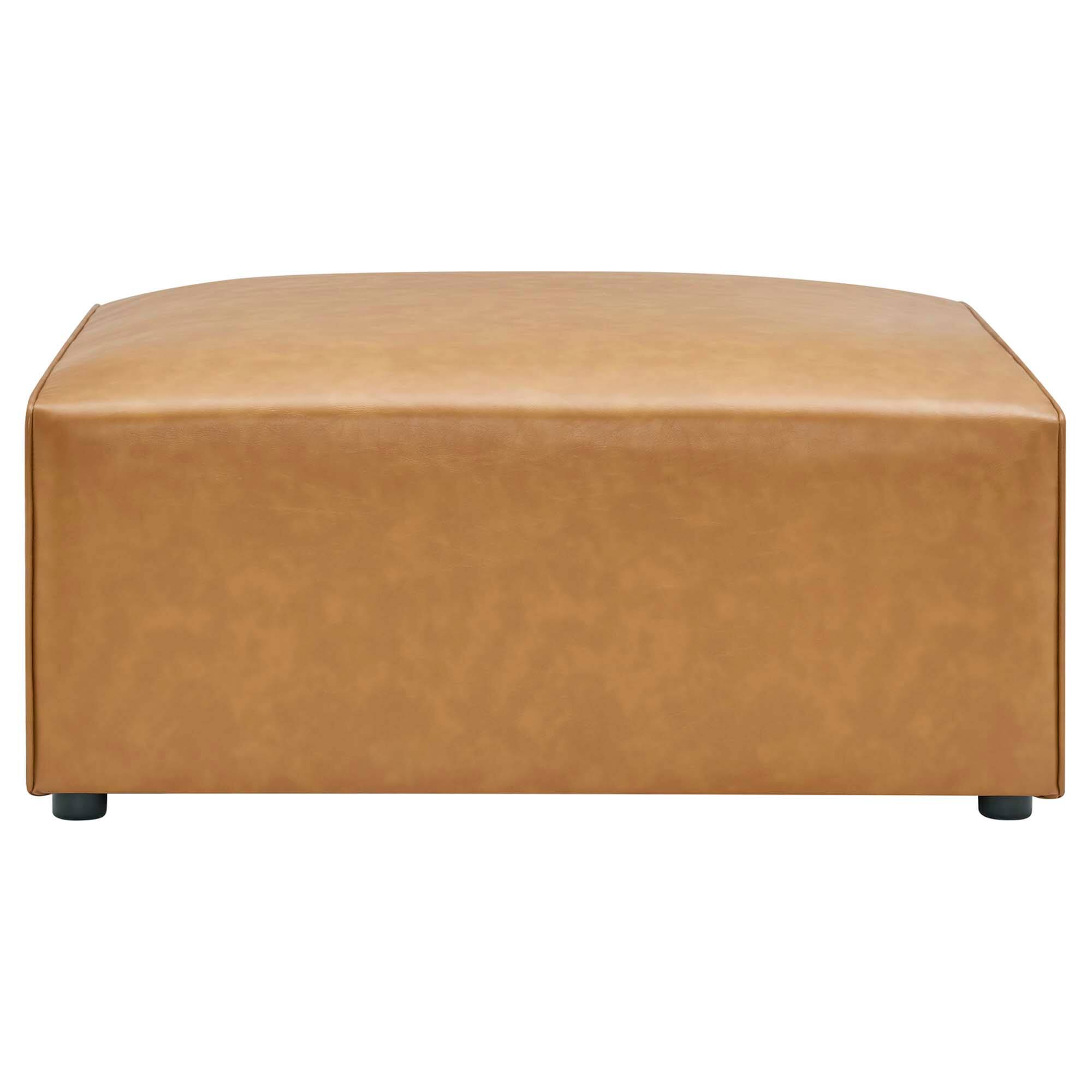 Alt View 7. Modway - Mingle 4-Piece Vegan Leather Sofa and 2 Ottomans Set by Modway - Brown.