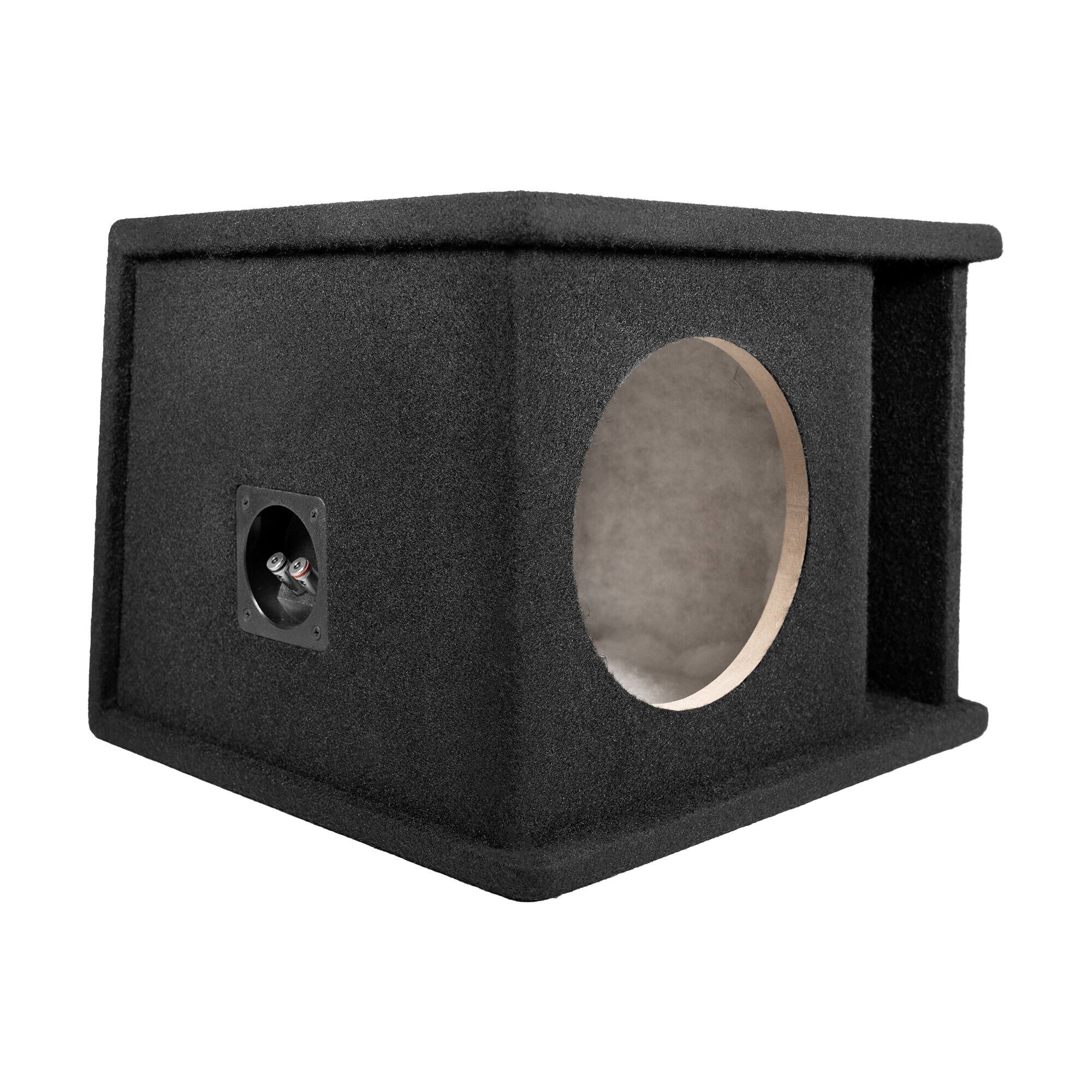 Alt View 3. QPower - QPower 8 Inch Single Horn Ported Subwoofer Box Enclosure, 5/8" MDF, Black Carpet - BLACK.