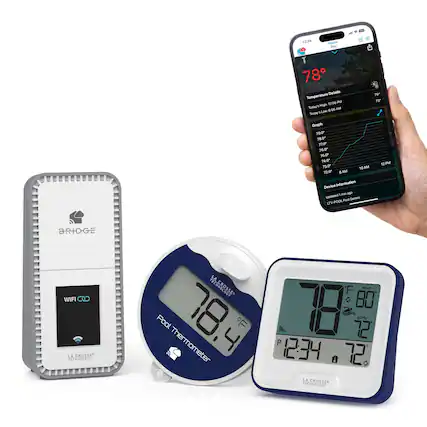 12:34 atome Ve 78 Details Temperature 12:00 RU Tudao's Fgh 4.00 AM Todar . LOW * 9 73 Graet 79.0 78.0 T7 760 75.0 240 730 T0 10.AM 720 a AM Device Information a man agn Limited Seoder Poud STV-POOL 12PM B-RID-GE WIFI C LA CROSSE TECHNOLOGY LACROSSE F HEJ 78 80 Pool Thermometer 78.4 4 P 12.34 72: 72 L0% f LA CROSSER ECHNOLOGY