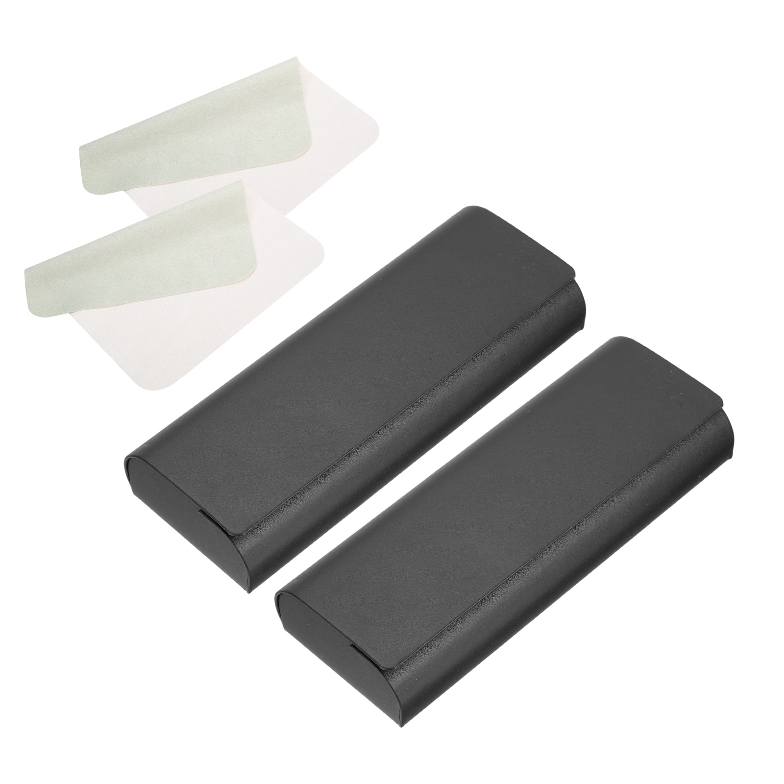 Unique Bargains - 2pcs Hard Shell Eyeglasses Case Leather with Cloth Lightweight PU for Sunglasses - Black price history on PriceWatchPro