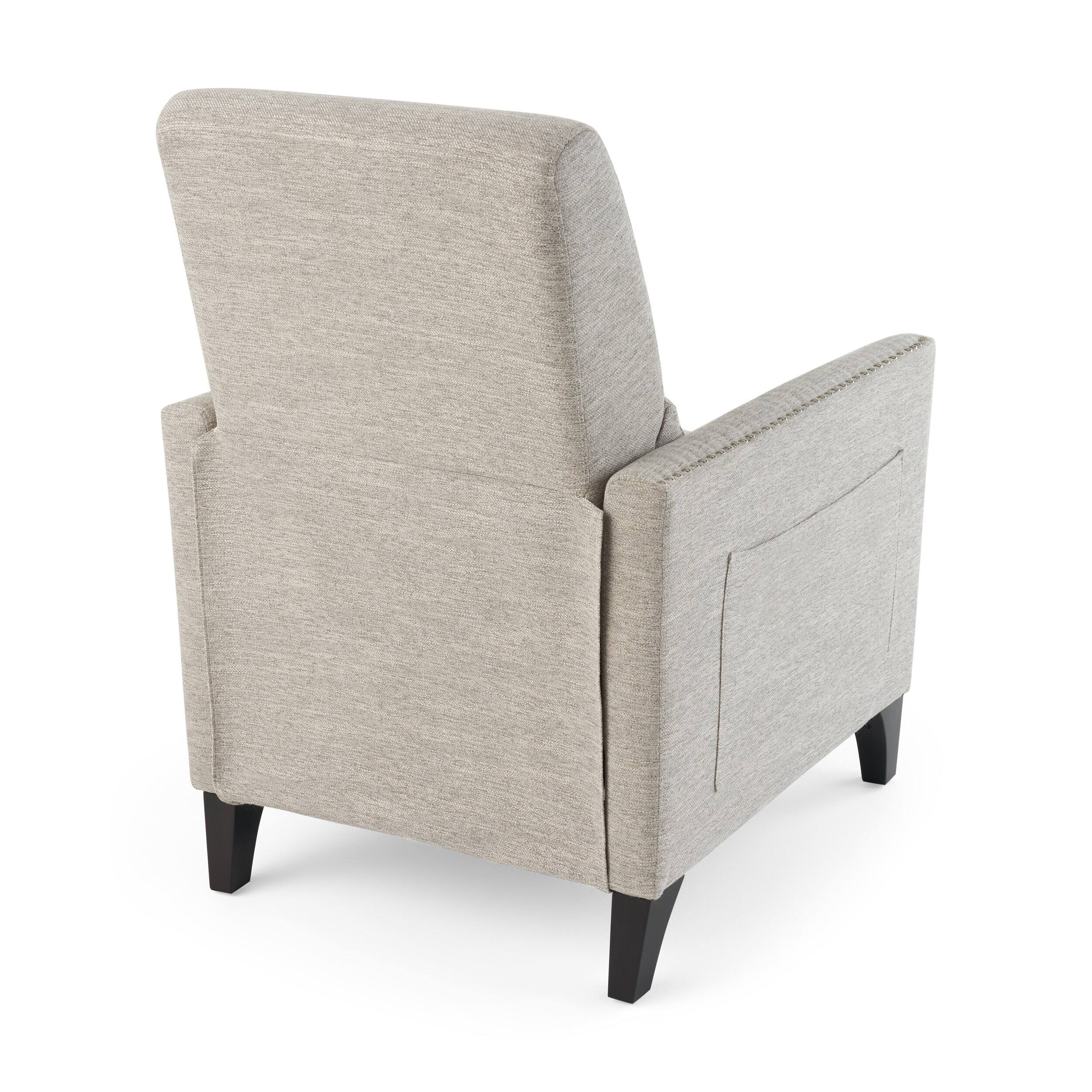 Alt View 5. TinyHomie - Pushback Recliner Chair Push Back Recliner with Rivet Decoration Mid Century Accent Chair for Living Room Bedroom - Gray.