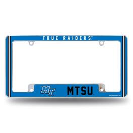 Rico Industries - Middle Tennessee Blue Raider's Chrome Metal License Plate Frame - Multi