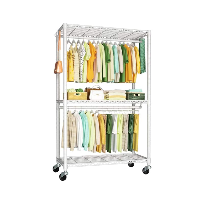 Paradigms Interiors - Closet Organizer System With Wheels - White - White