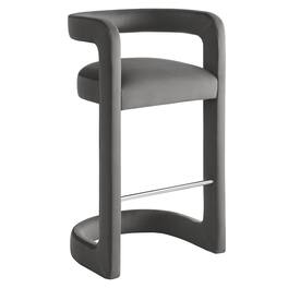 Modway - Winslow Performance Velvet Bar Stool - Gray