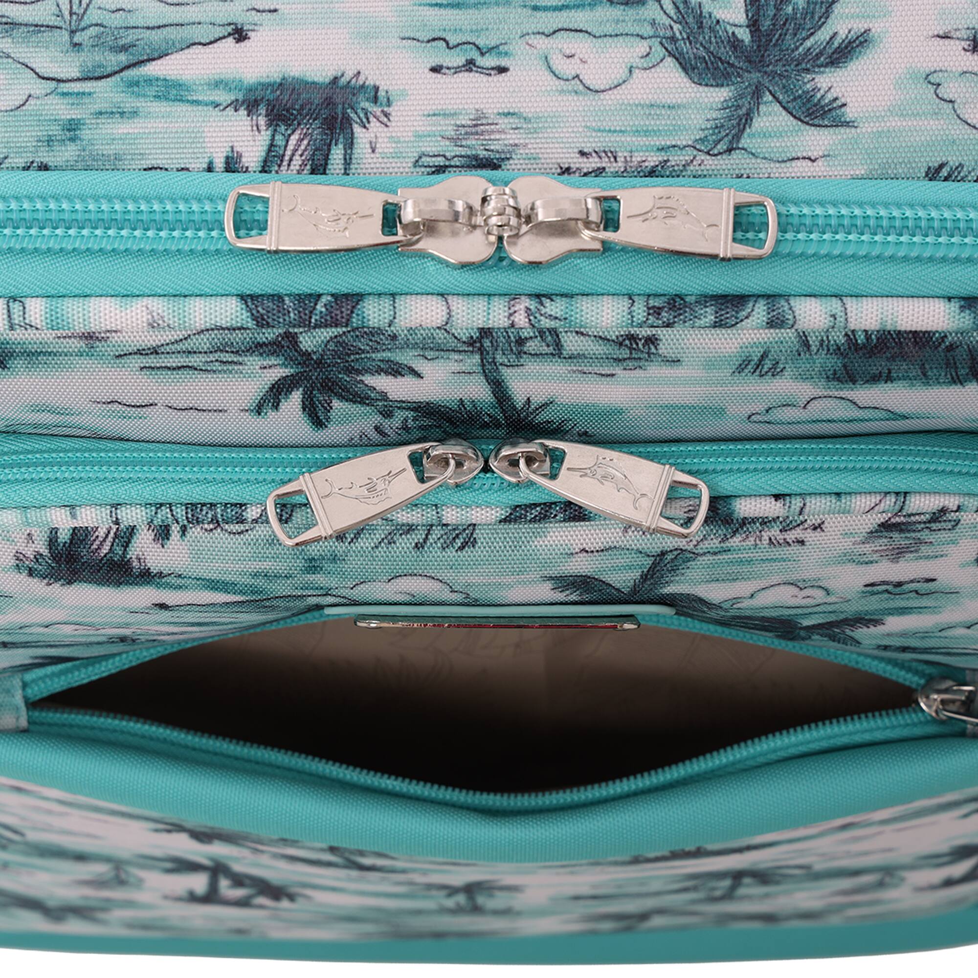 Alt View 8. Tommy Bahama - Palm Print 26" Expandable Softside Spinner - Aqua.