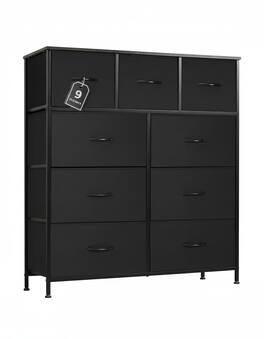 AOITUN - Dresser Bedroom 9 Storage Drawers Tall for College Dorm - Organize with Ease - Black