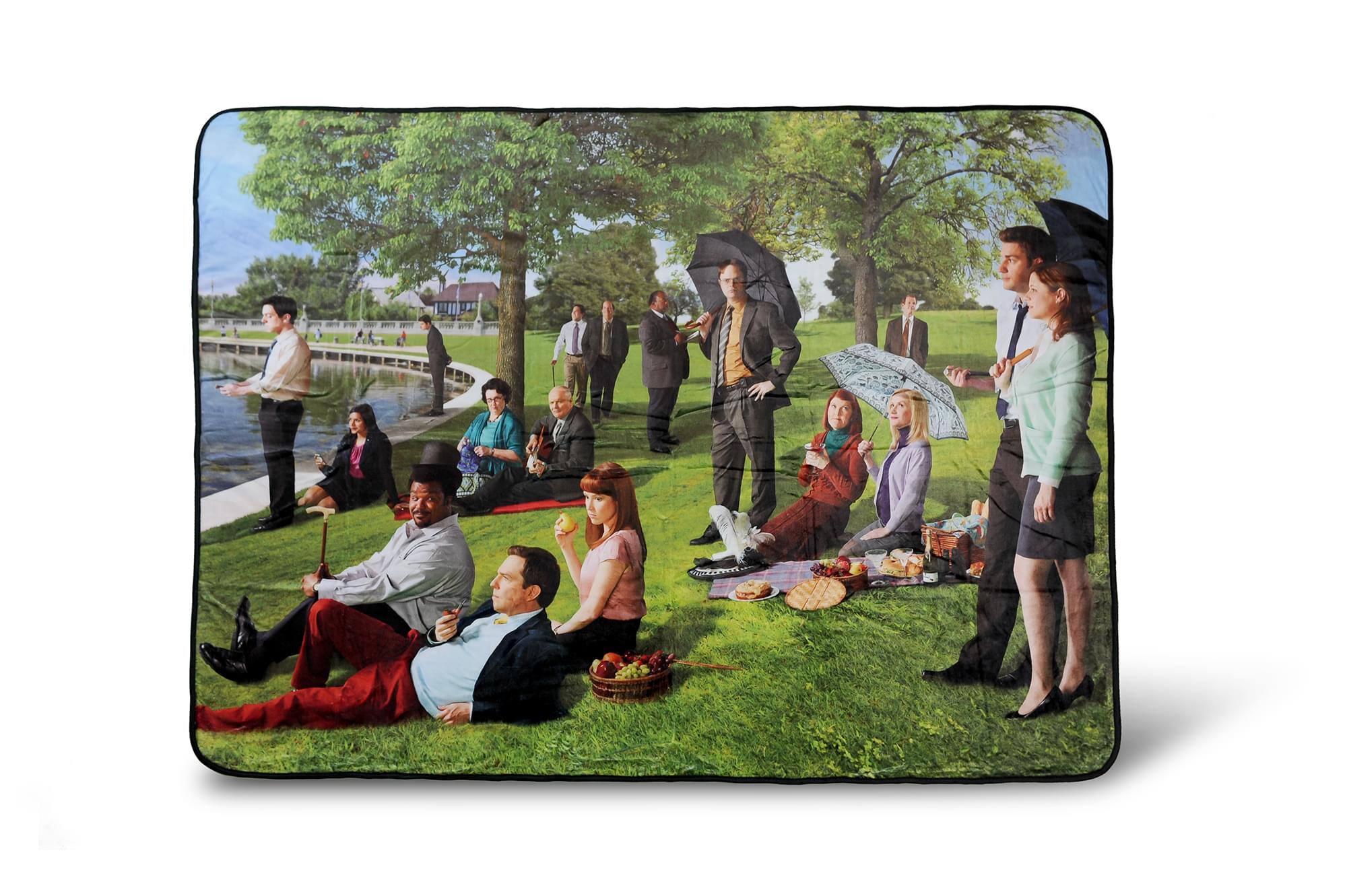 Surreal Entertainment - The Office Sunday Afternoon Art Style Fleece Throw Blanket | 60 x 45 Inches - Green