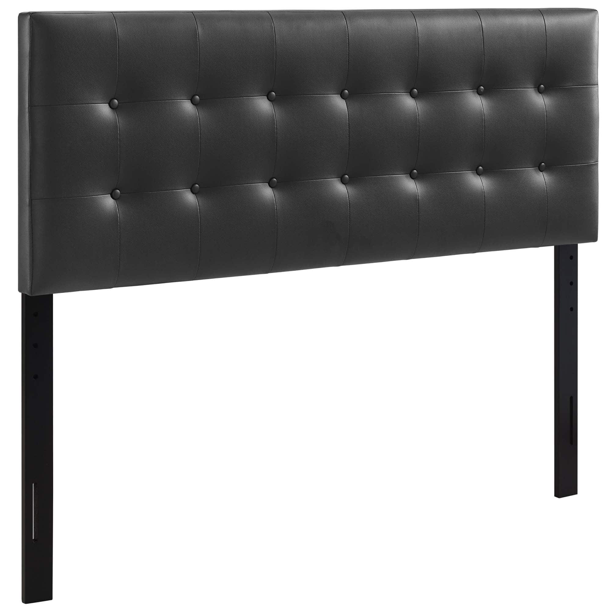 Emily Upholstered Vinyl Queen Headboard by Modway - Black