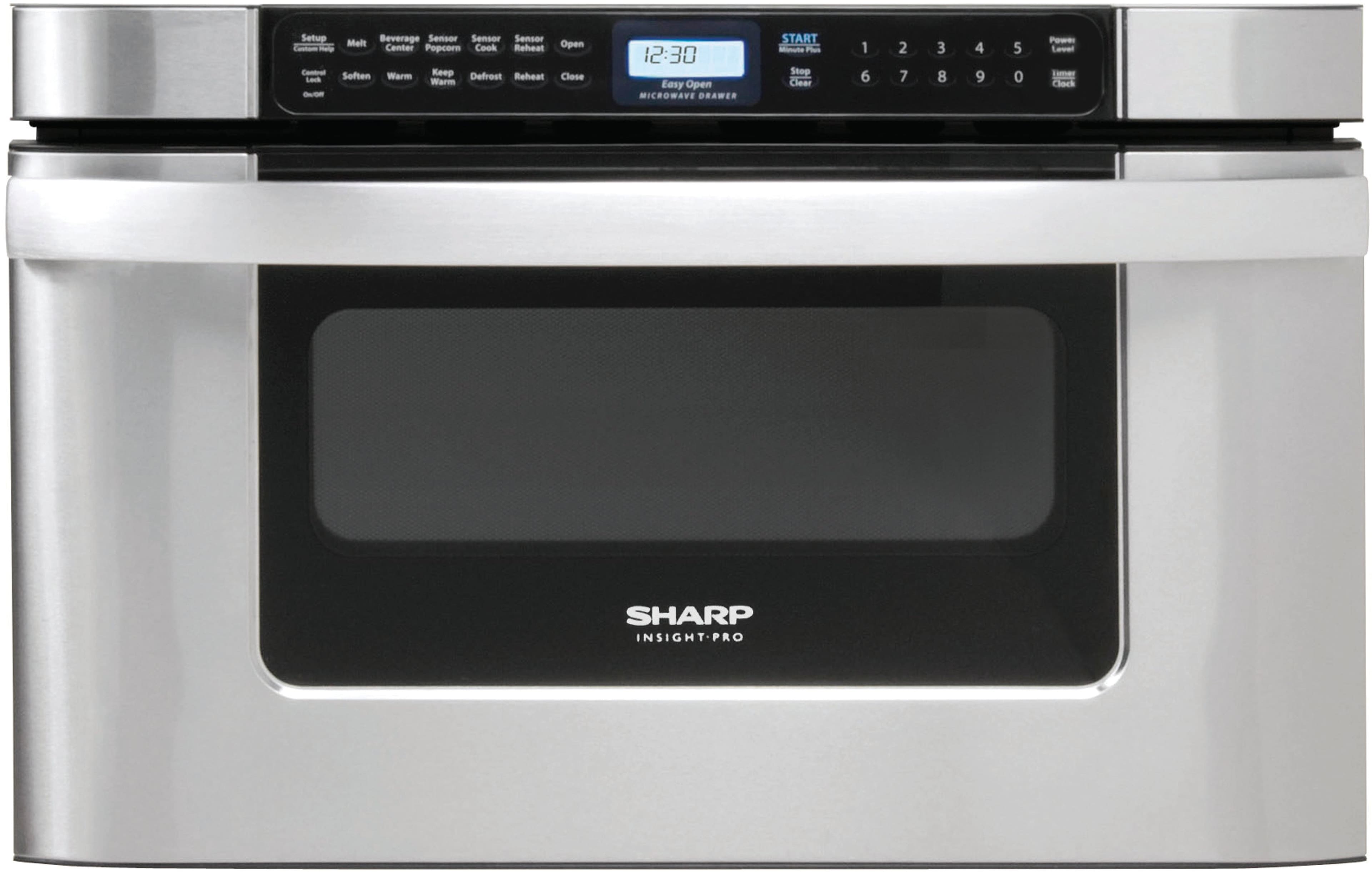 Sharp - 24" 1.2 Cu. Ft. Built-in Microwave Drawer - Stainless Steel - Front_Zoom