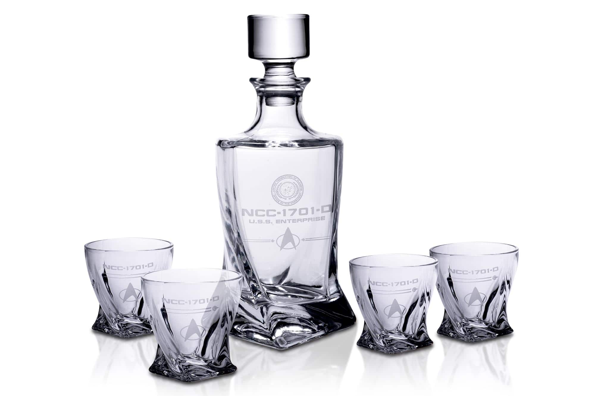 Ukonic - Star Trek: The Next Generation 5-Piece Whiskey Decanter Set - Clear