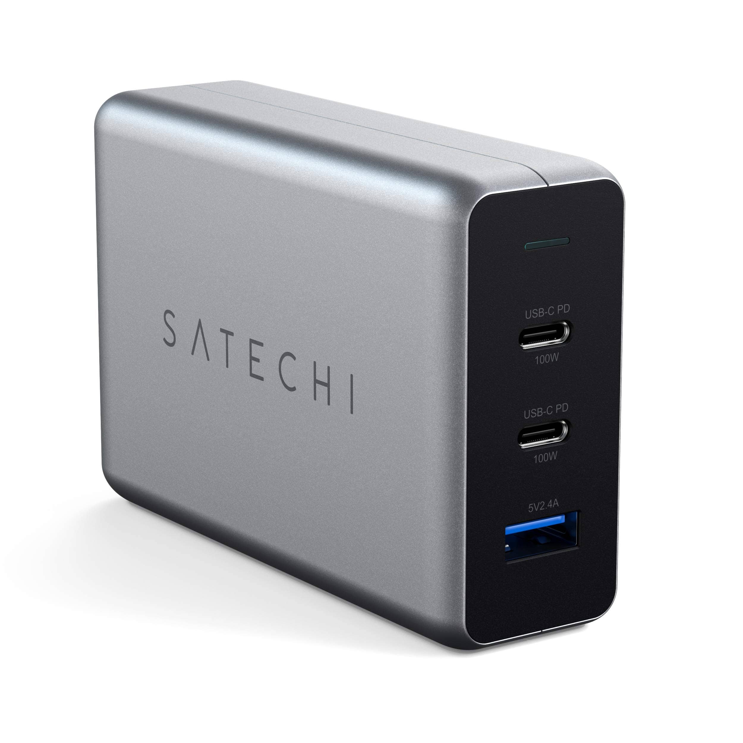 Satechi - 100W USB-C PD Compact GaN Charger - Space Gray
