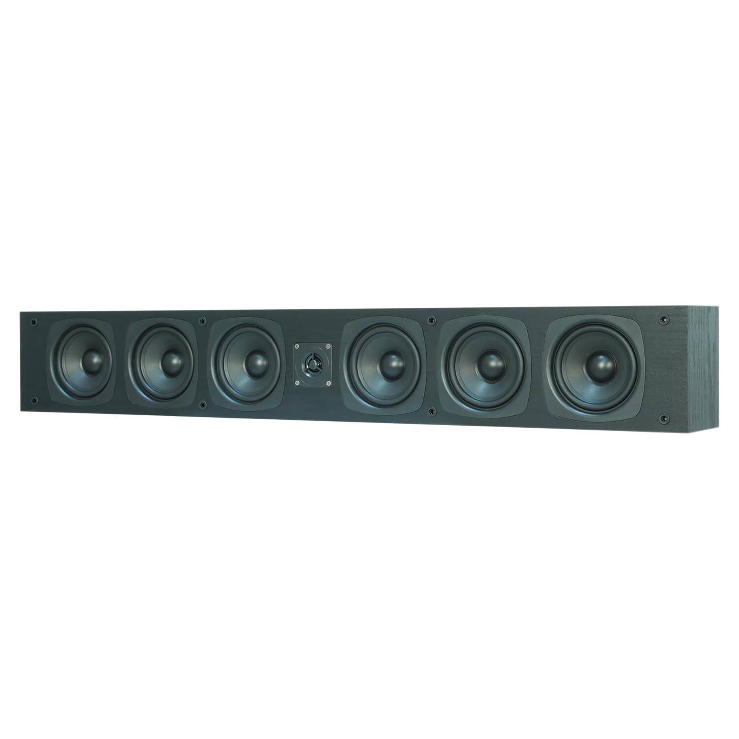 Front. BIC America - RtR Elite 4.5" 100W On-Wall Center or LR Speaker, 2 Woofers, 3/4" Tweeter, 4 Bass Radiators, 8 Ohm - Matte Black.