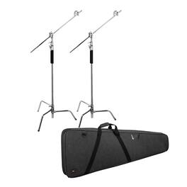 Flashpoint - 10' Century Light Stand on Turtle Base Kit, 2-Pack with Case