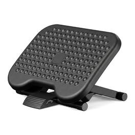 HUANUO - Massage Foot Rest Under Desk, Adjustable Foot Stool Featuring 3 Height Levels & 30 Degree Tilt for Home Office - Black