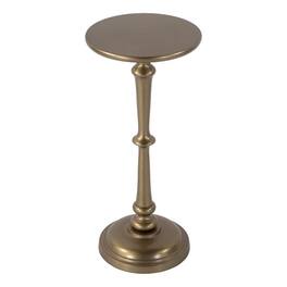 Butler Specialty - Alisa 10 in. W Round All Metal Pedestal Base End Table - Antique Gold