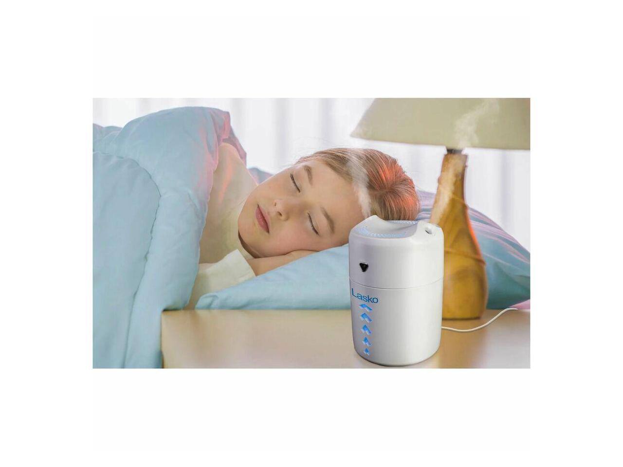 Alt View 4. Lasko - Lasko Ultrasonic Humidifier with Nightlight, UH150, White - Cool Mist, Dual Mist, 13.53 oz, 190 sq ft - White.