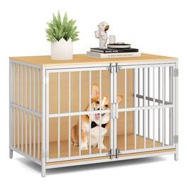 Costway - 40" Heavy-duty Dog Crate Furniture with 2 Lockable Doors for Small Medium Breeds