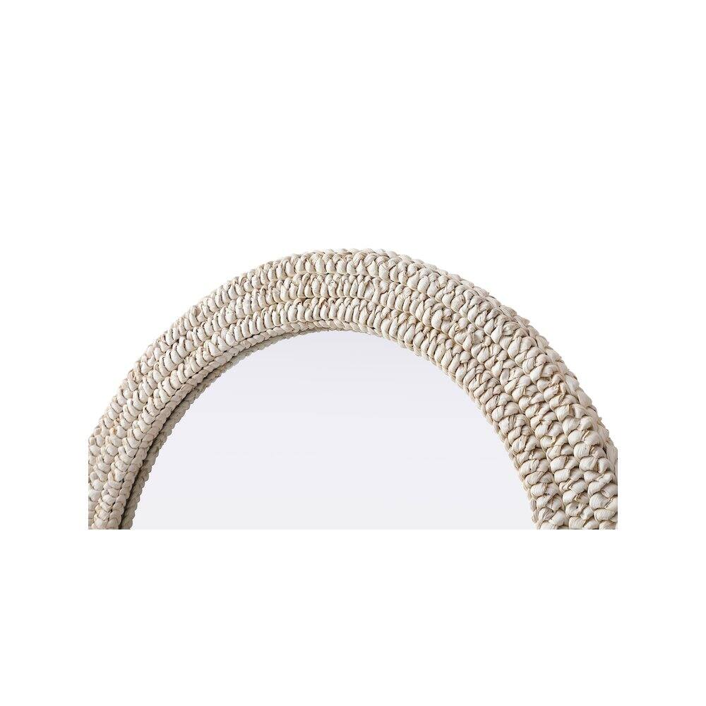 Left. Elegant Decor - Arch Cornhusk Mirror 30x36 in Linen White - Linen White.