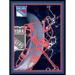 Fan Creations - New York Rangers 12'' x 16'' Framed Neon Player Print - Black
