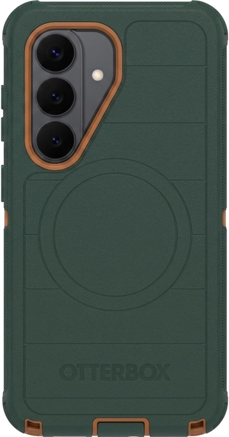 Left. OtterBox - OtterBox - Defender Series Pro Hard Shell for Samsung Galaxy S26 - Green Intrigue.