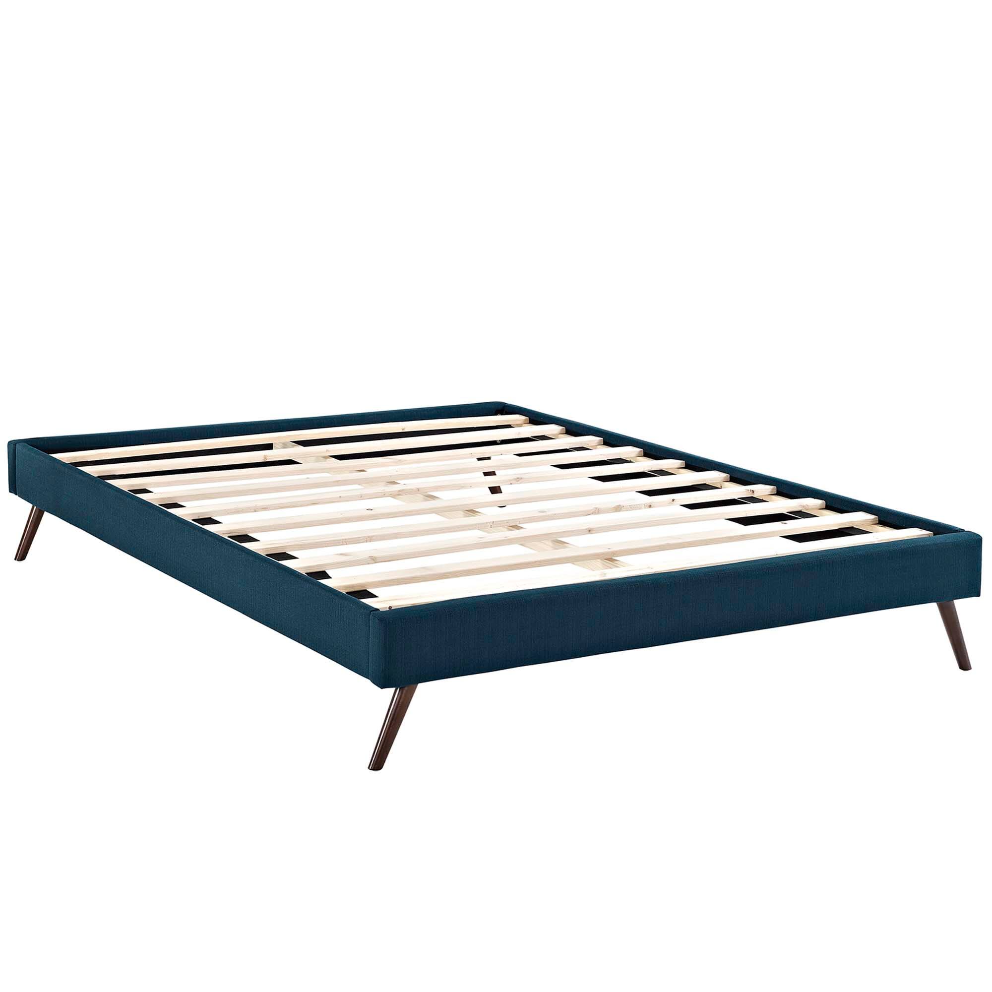 Left. Modway - Harlow Performance Velvet Full Platform Bed Frame - Blue.
