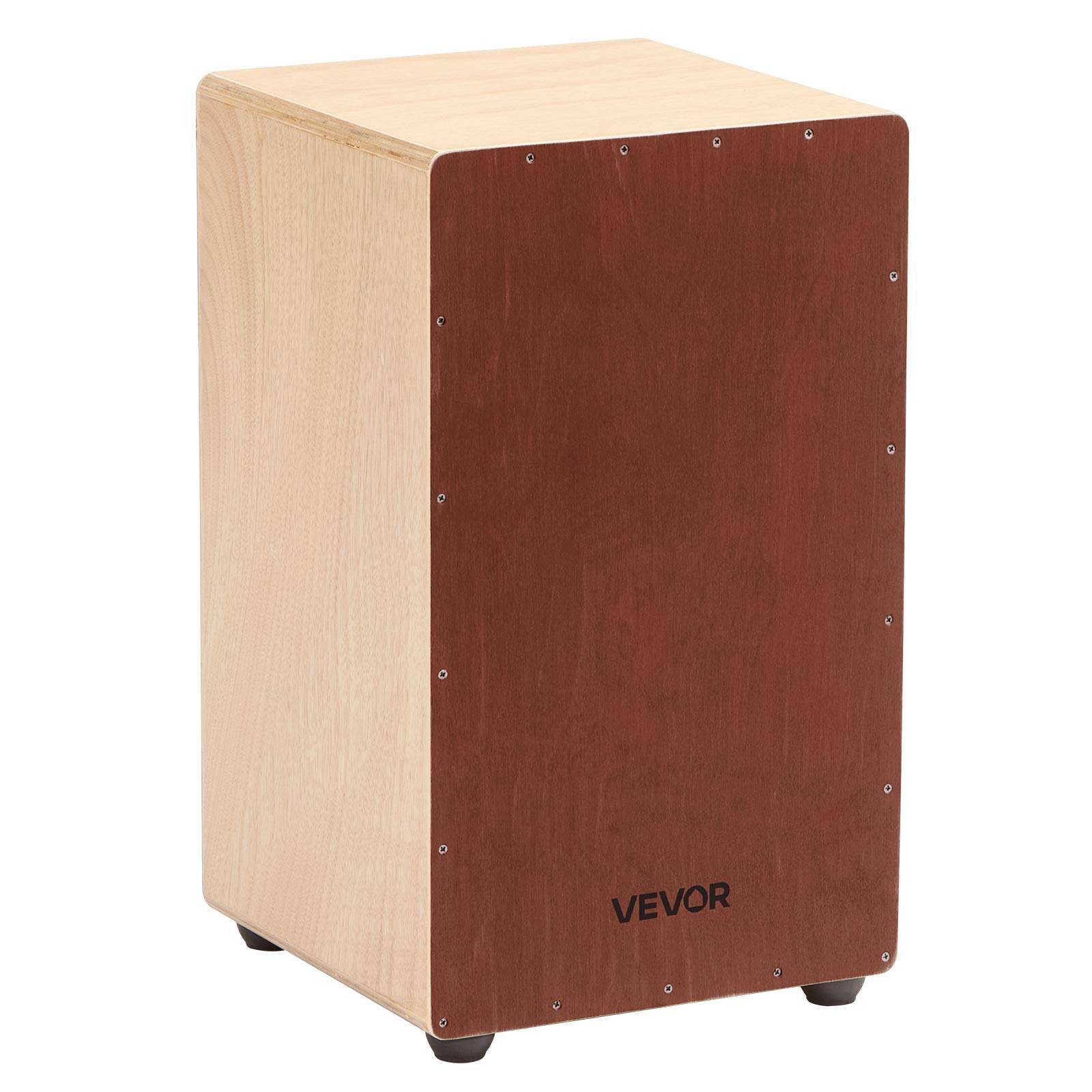 Alt View 5. VEVOR - Large Cajon Box Drum, with Internal Snare Wires, Lightweight Wooden Percussion Box, Birch Wood Drum Musical Instrument - Natural Wood, Brown.
