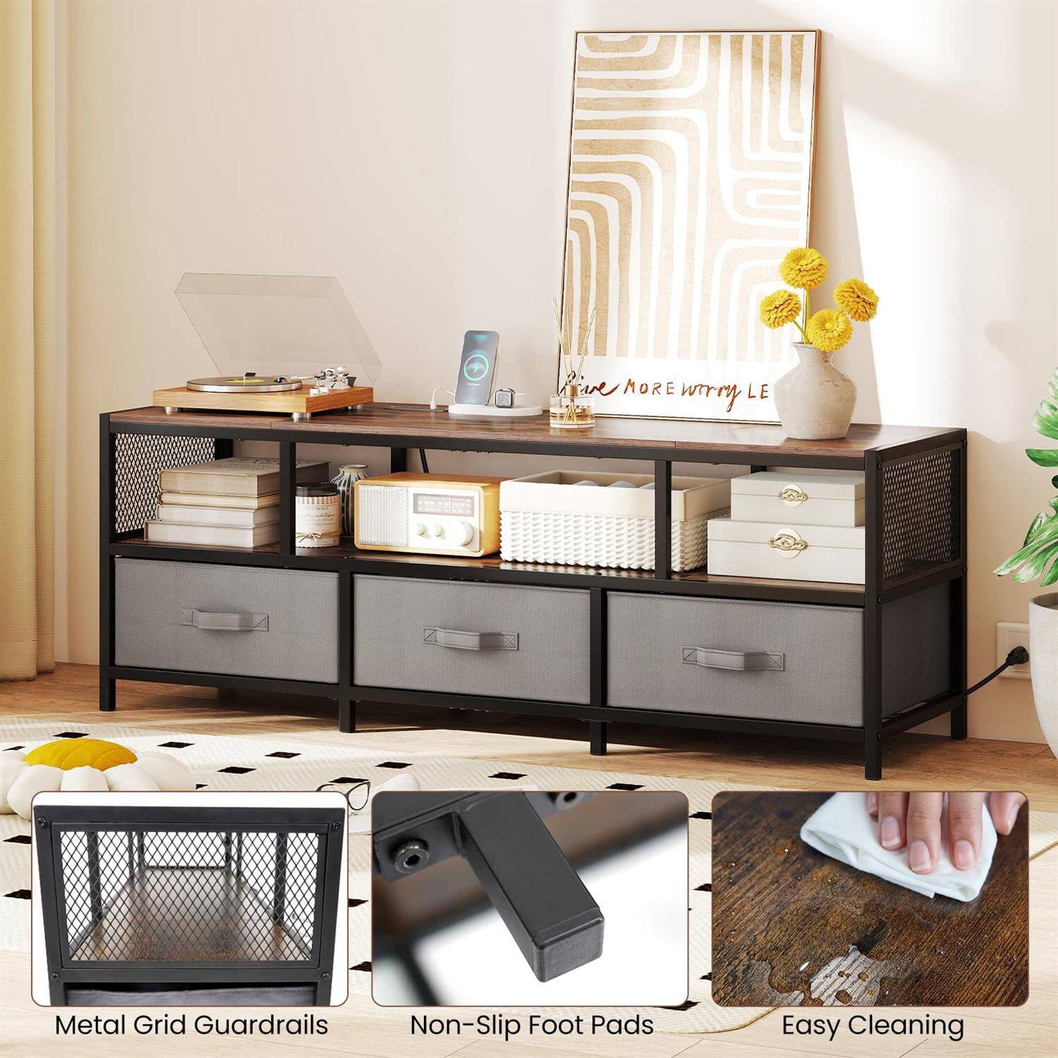 Live More Worry Less

1. Metal Grid Guardrails
2. Non-Slip Foot Pads
3. Easy Cleaning