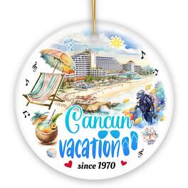 OrnamentallyYou - Artistic Cancun Tropical Vacation Art Ornament Mexico Traveler Souvenir Gift - Multi-colored
