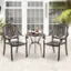 Back. Costway - 2 PCS Patio Cast Aluminum Chairs Outdoor Metal Armchairs with Ergonomic Curved Seat - Red Copper.