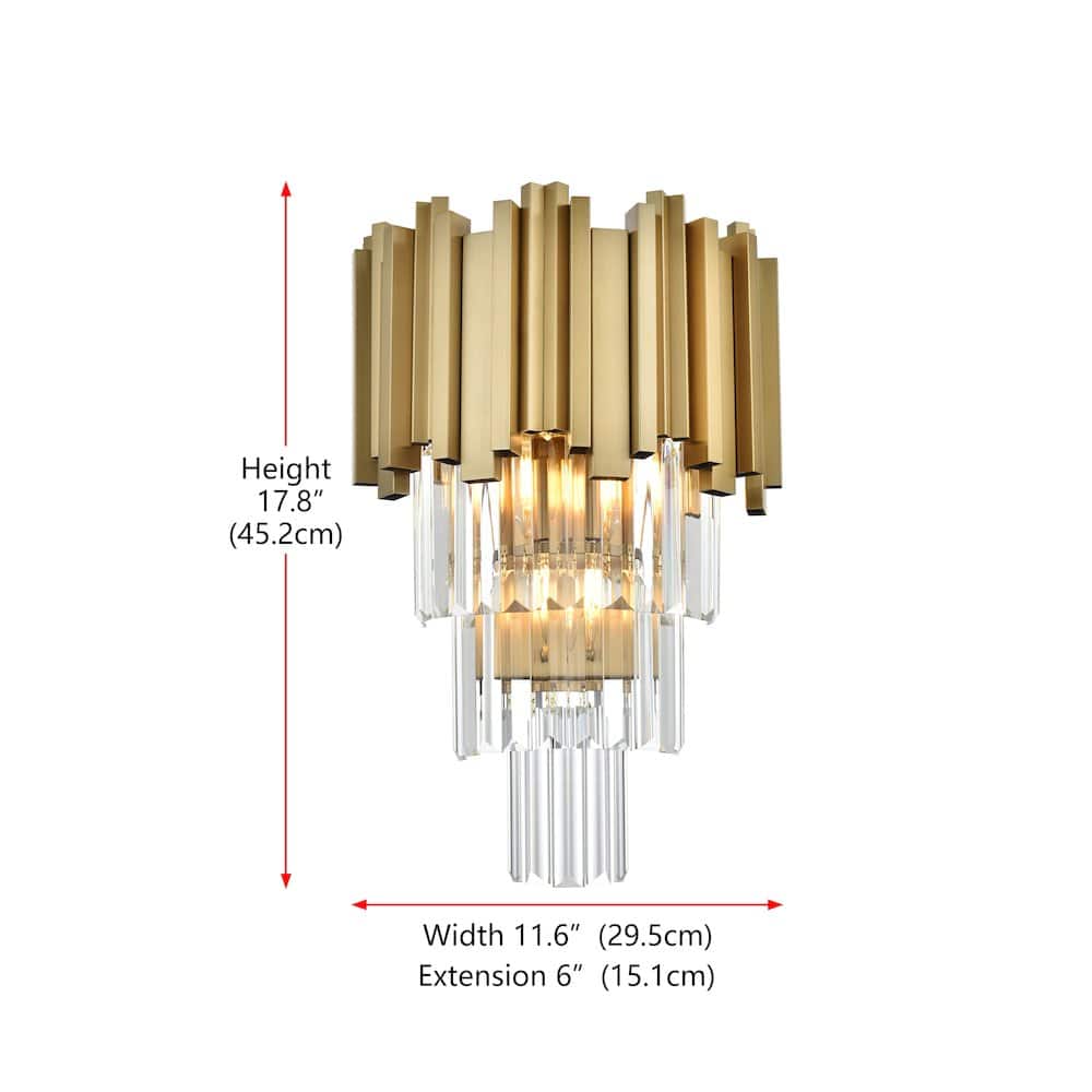 Elegant Lighting - Willow 12 Inch Wall Sconce In Satin Gold - Satin Gold And Clear price history on PriceWatchPro