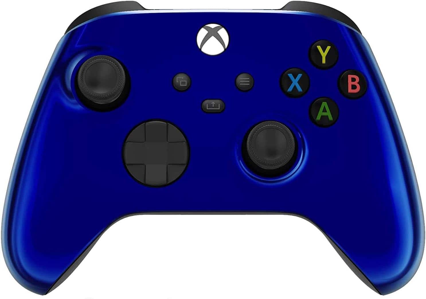 Front. Custom Controllerzz - Custom Wireless Controller for Xbox Series X|S, Xbox One, & PC - Blue Chrome.