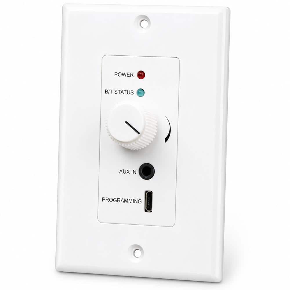 Vaiyer - Bluetooth Wall Plate Audio Amplifier, In-Wall Stereo Class-D Amplifier with aptX, AUX Input, 24V DC Power Adapter - White