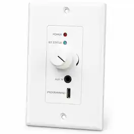 Vaiyer - Bluetooth Wall Plate Audio Amplifier, In-Wall Stereo Class-D Amplifier with aptX, AUX Input, 24V DC Power Adapter - White