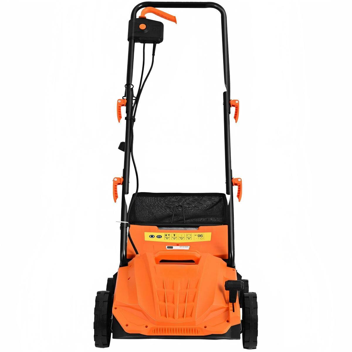 Alt View 10. HONGGE - Electric Lawn Scarifier with Adjustable Depth and 11 Gallon Collection Bag - Orange.
