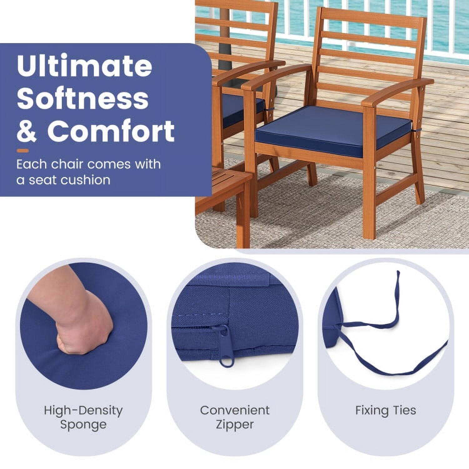 Ultimate Softness & Comfort  
Each chair comes with a seat cushion  

- High-Density Sponge  
- Convenient Zipper  
- Fixing Ties