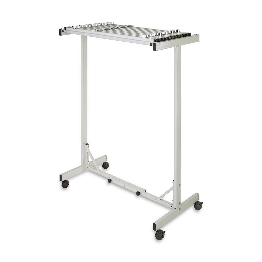 Angle. AdirOffice - Steel Blueprint Storage Stand Adjustable Mobile Plan Center File Cart - White.