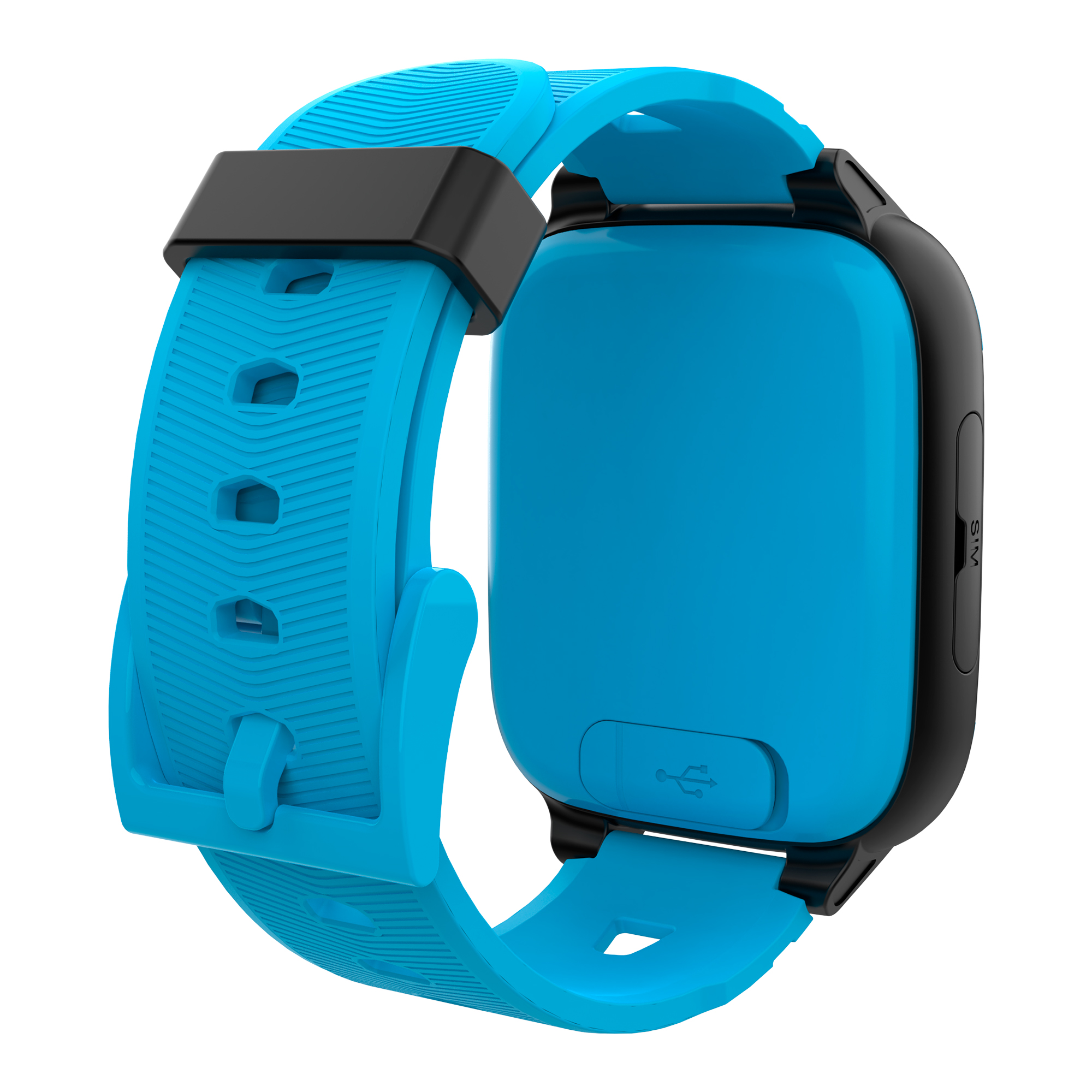 Back View: Xplora XGO3 - Watch Phone for Children Calls, Messages, SOS, GPS Tracker, Camera, Step Counter, SIM Card included. Blue - Blue