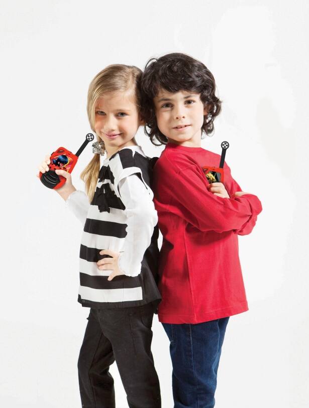 Alt View 7. Lexibook - Miraculous Digital Walkie-talkies up to 4km/2.5 Miles with Morse Lights Function - RED.