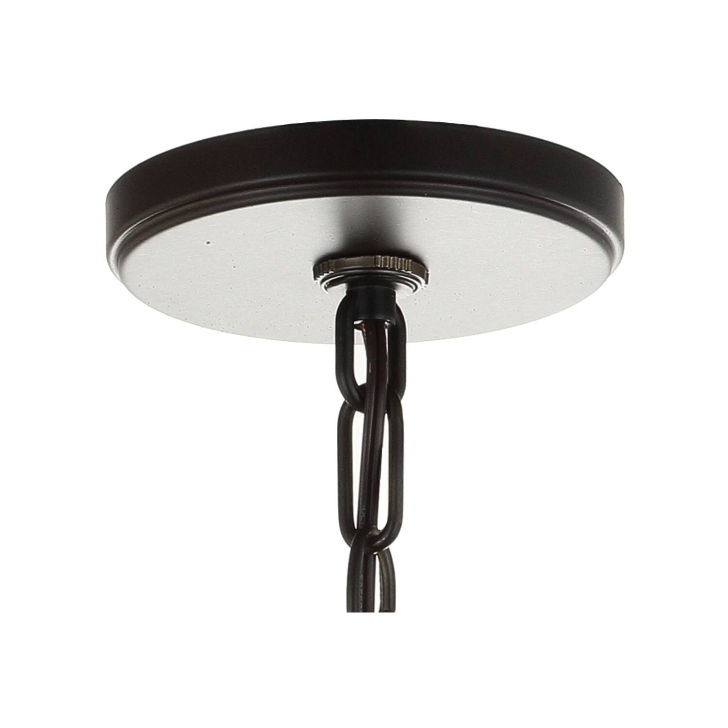 Alt View 5. Jonathan Y - Thatcher 17" Metal LED Pendant Light, Oil Rubbed Bronze/White - Oil Rubbed Bronze.