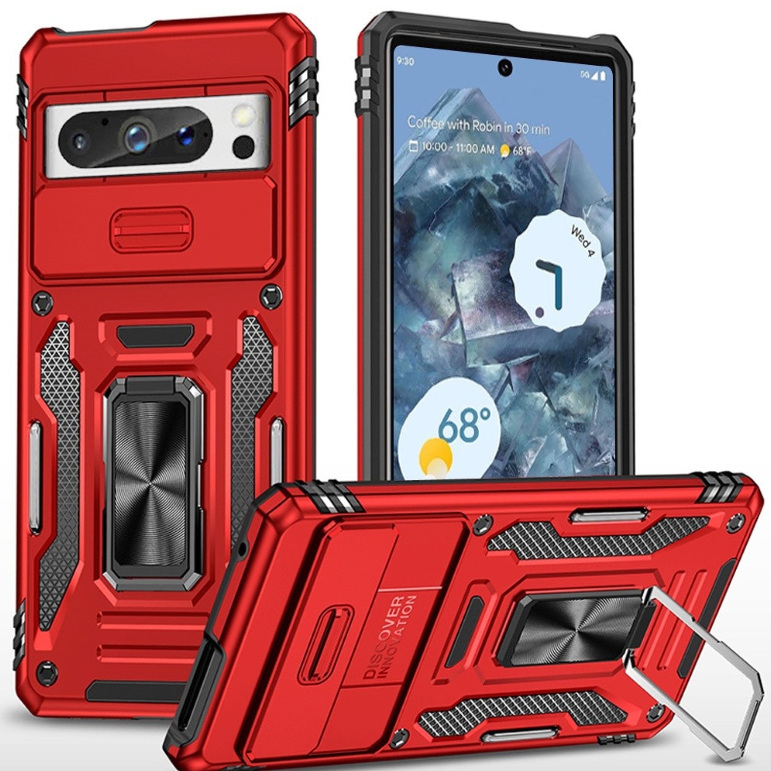 Kitcheniva - Sliding Lens Ring Stand Case For Google Pixel 9 Pro XL - Red price history on PriceWatchPro