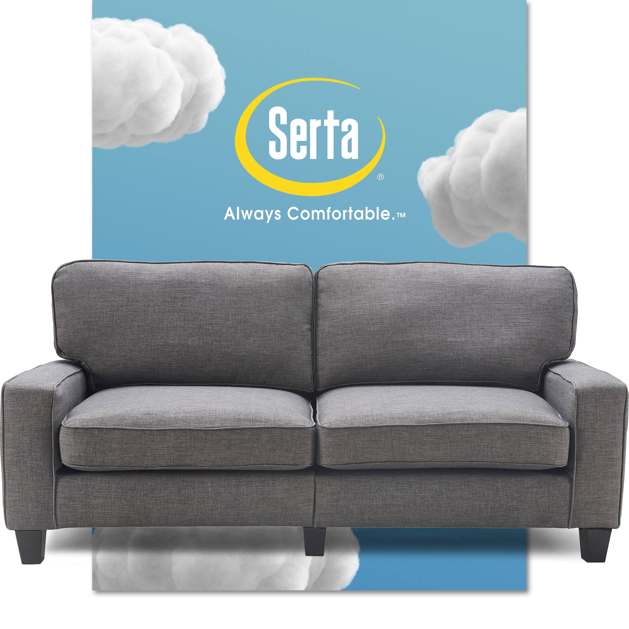 Front. Serta - Palisades Modern 3-Seat - Straight Arm - Fabric Sofa - 78" - Gray.