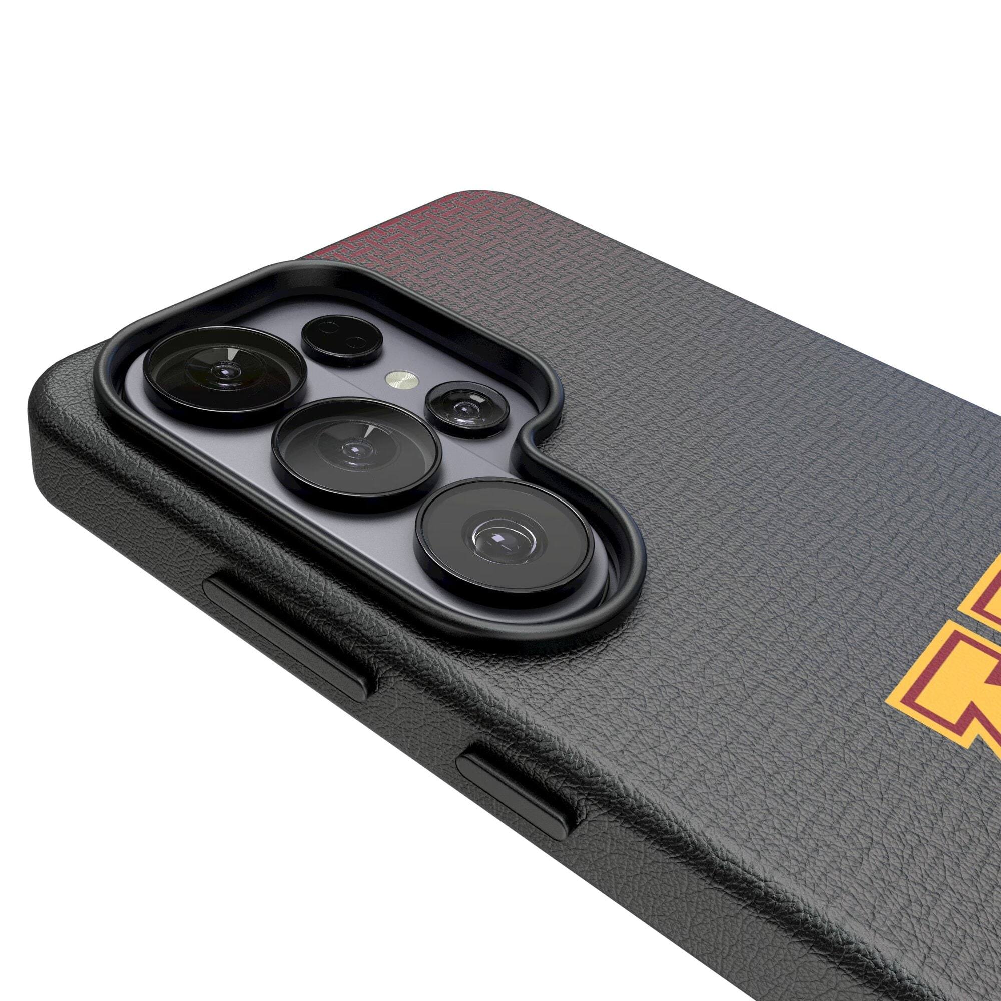 Alt View 2. Keyscaper - Minnesota Golden Gophers Linen Galaxy Magnetic Bump Case - S25 Ultra - Black.