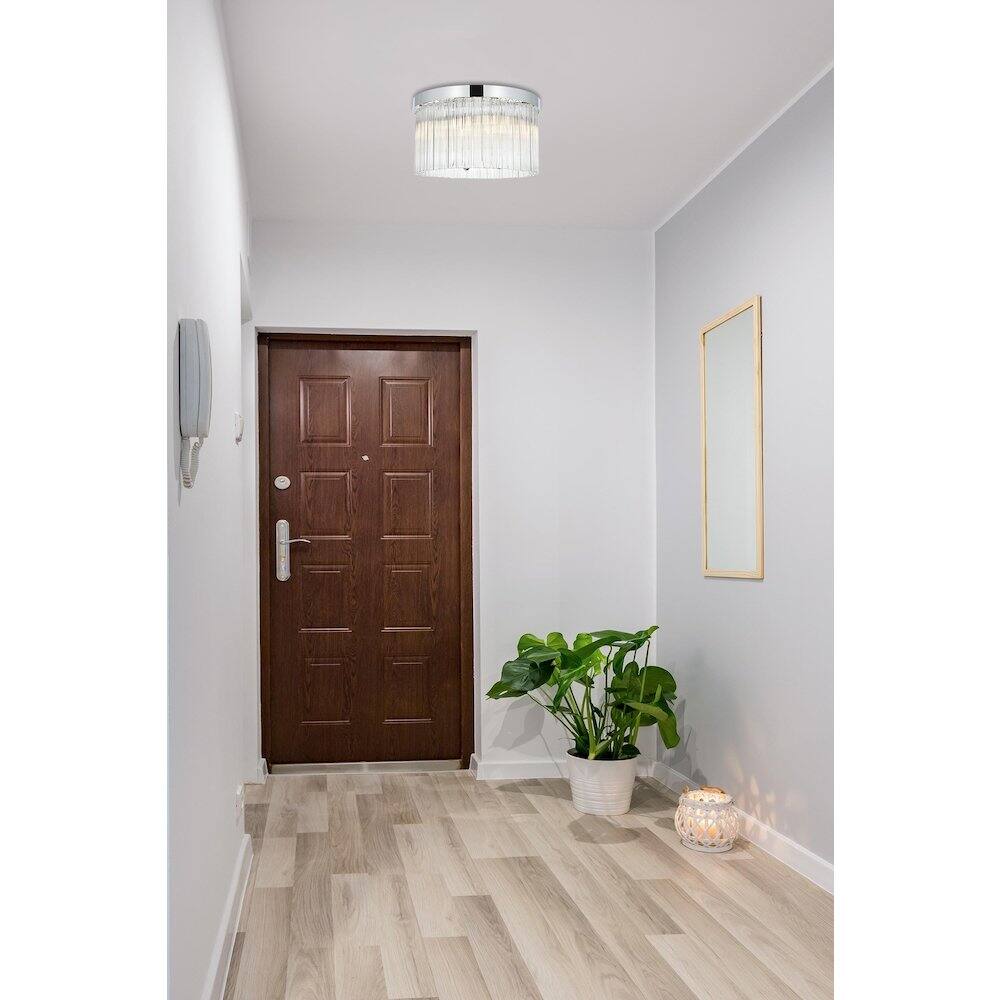 Alt View 4. Elegant Lighting - Harlow 16 Inch Flush Mount Ceiling Light In Chrome - Chrome And Clear.