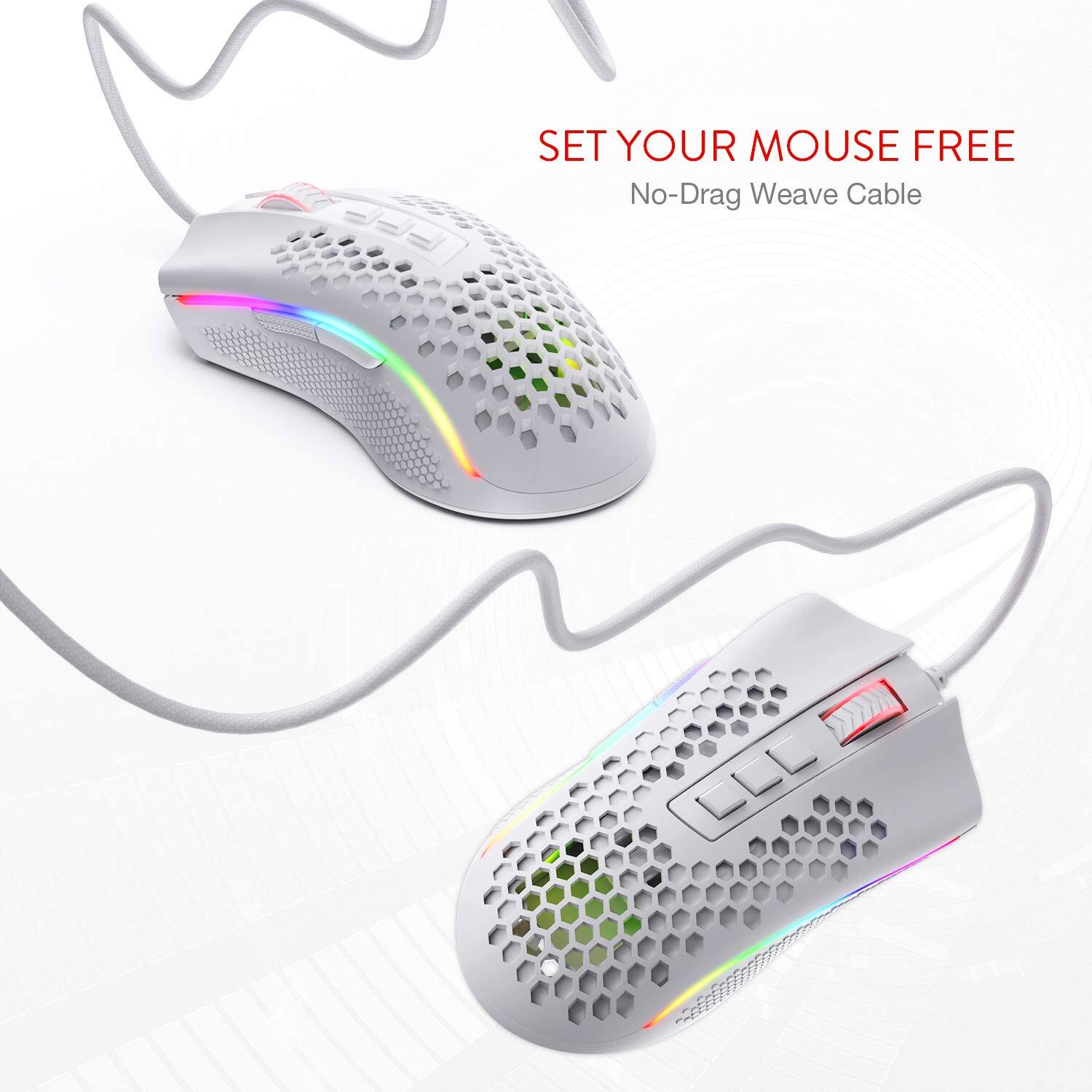 SET YOUR MOUSE FREE  
No-Drag Weave Cable