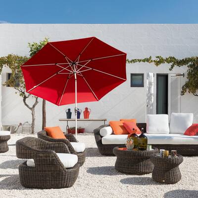 10 ft patio umbrella red 10ft saving solar panel that charges automatically during the day and illuminates at night without any electricity needed 10 ft. Outdoor Cantilever Hanging
