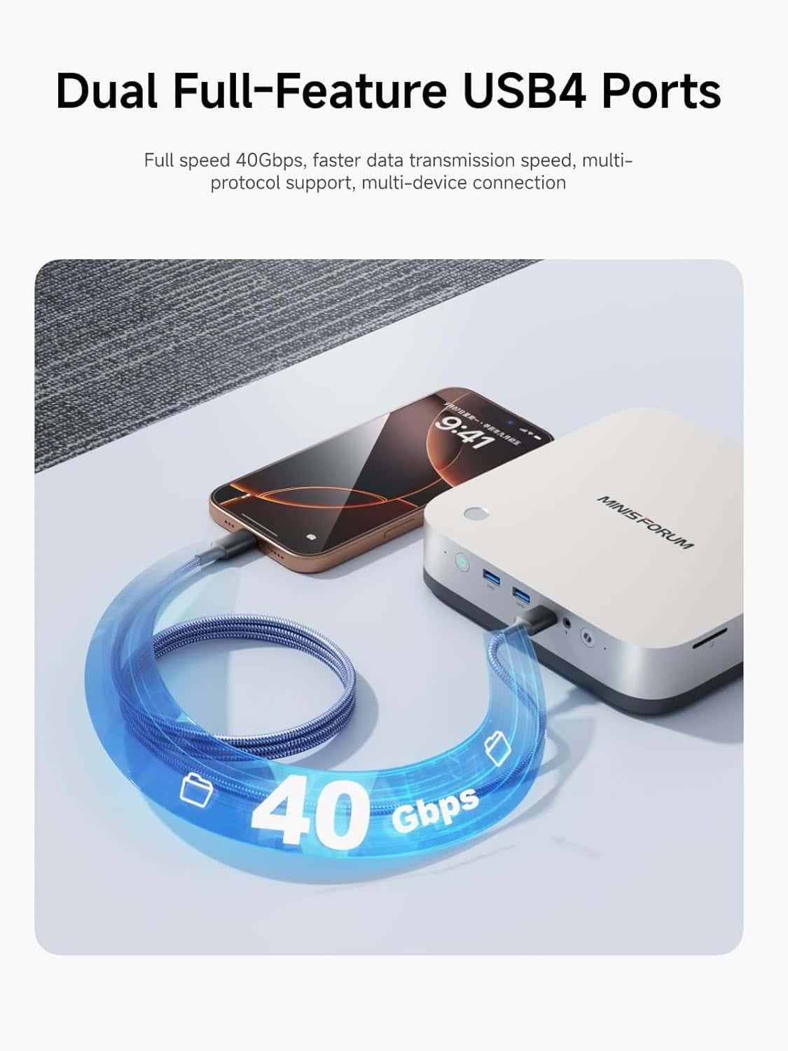 Minisforum AI X1 Pro 370 Mini Desktop PC Copilot Support AI PC AMD