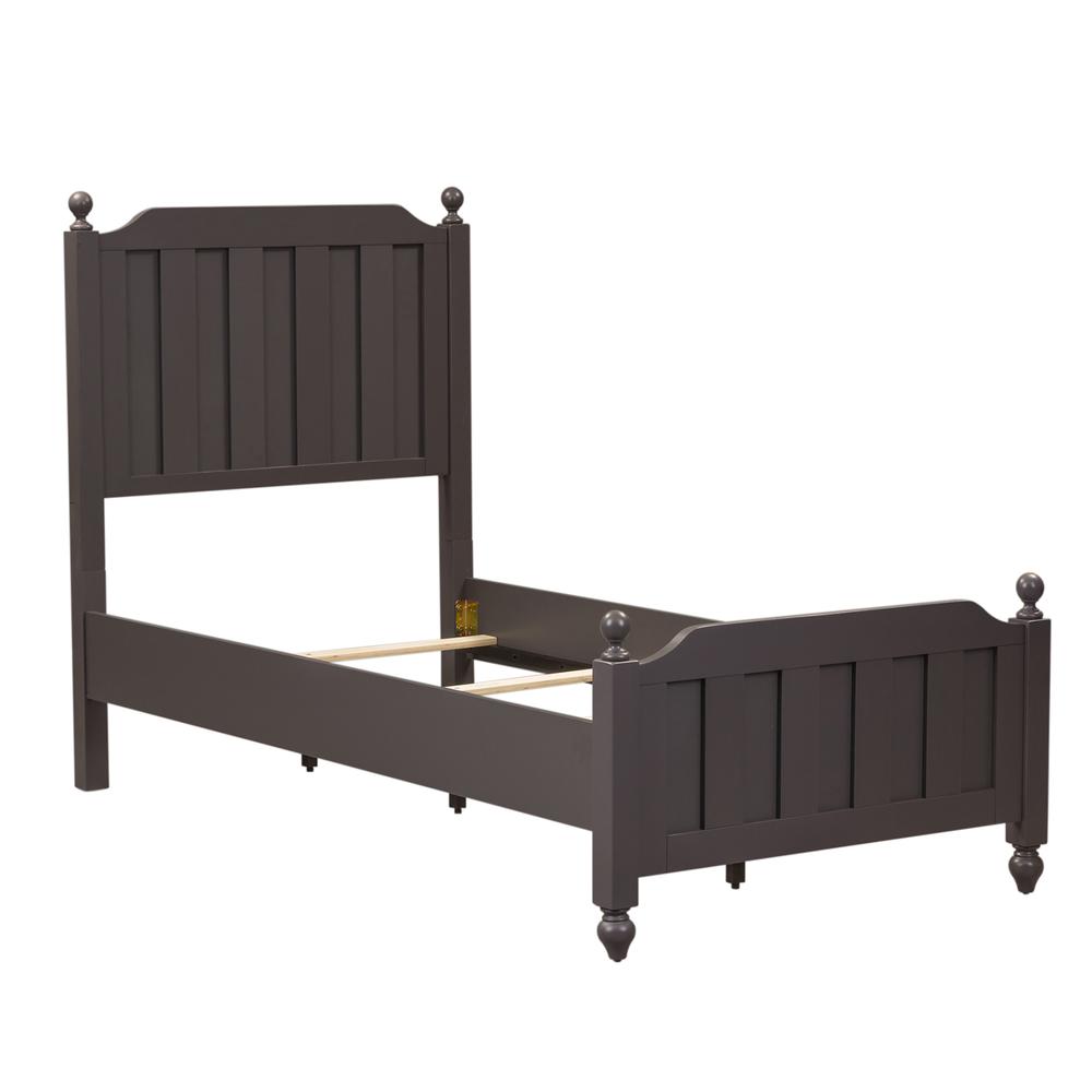 Left. Liberty Furniture Industries - Cottage View Twin Panel Bed in Dark Gray - Gray.