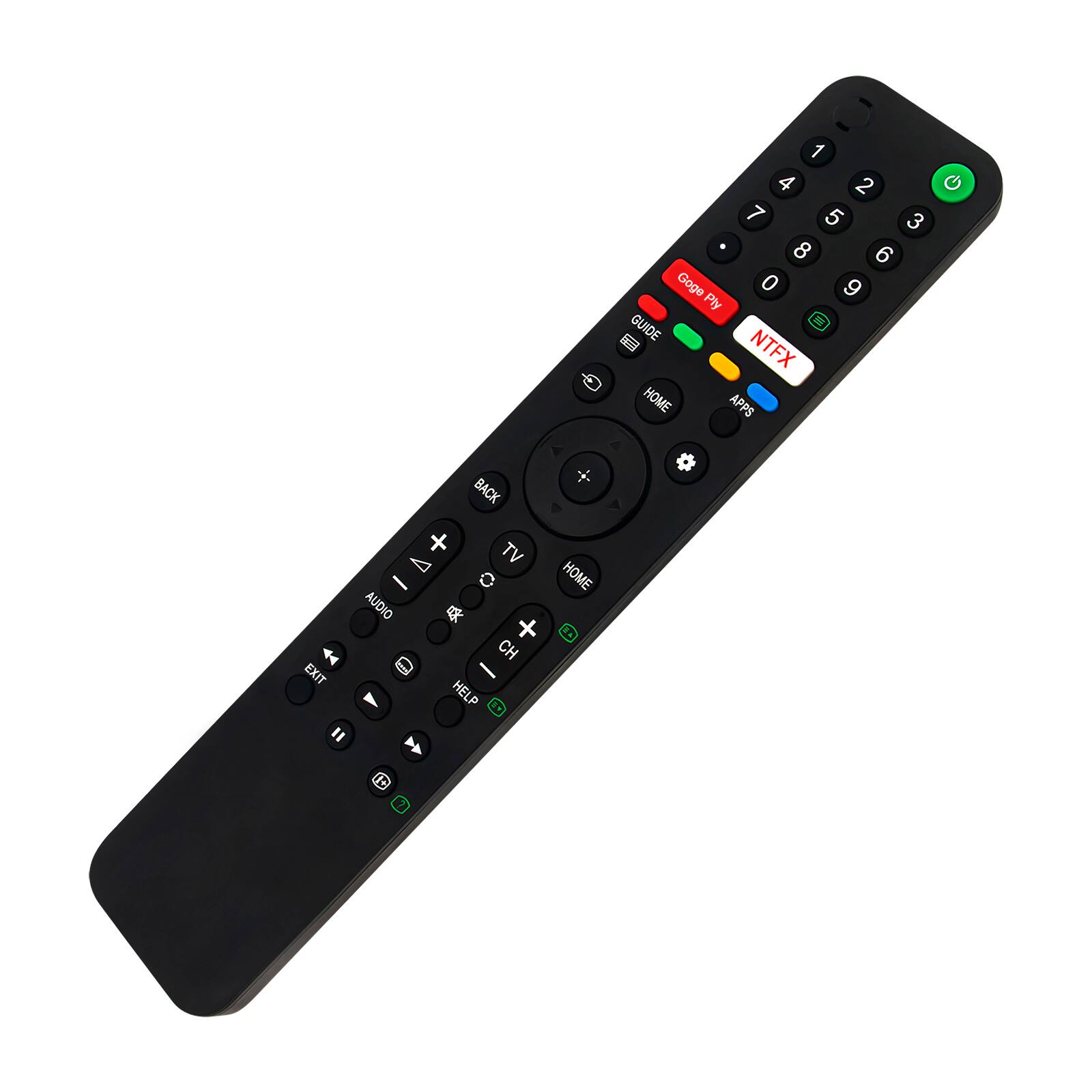 1 4 2 7 5 3 8 6 Google Play 0 9 GUIDE NTFX HOME APPS

AUDIO EXIT F
BACK TV  CH HELP
HOME