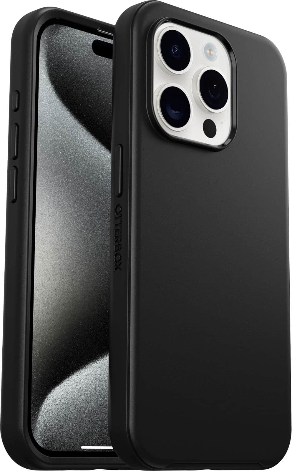 The text on the image reads "OTTERBOX" and is associated with a black case for a cell phone.